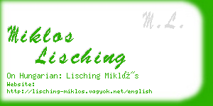 miklos lisching business card